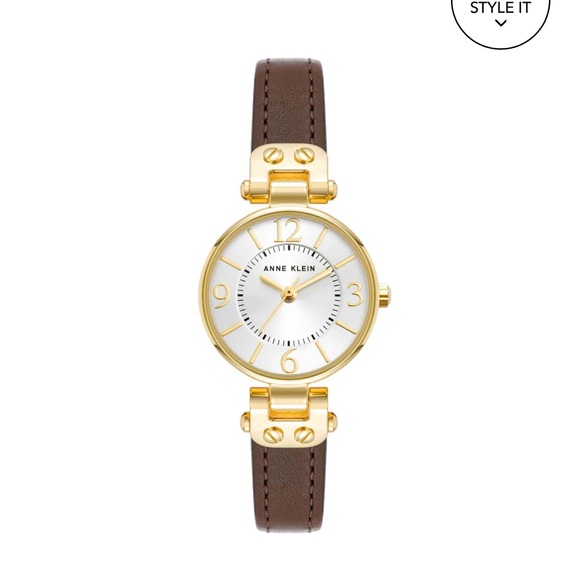 Anne Klein Essential Leather Strap Watch - Picture 1 of 6